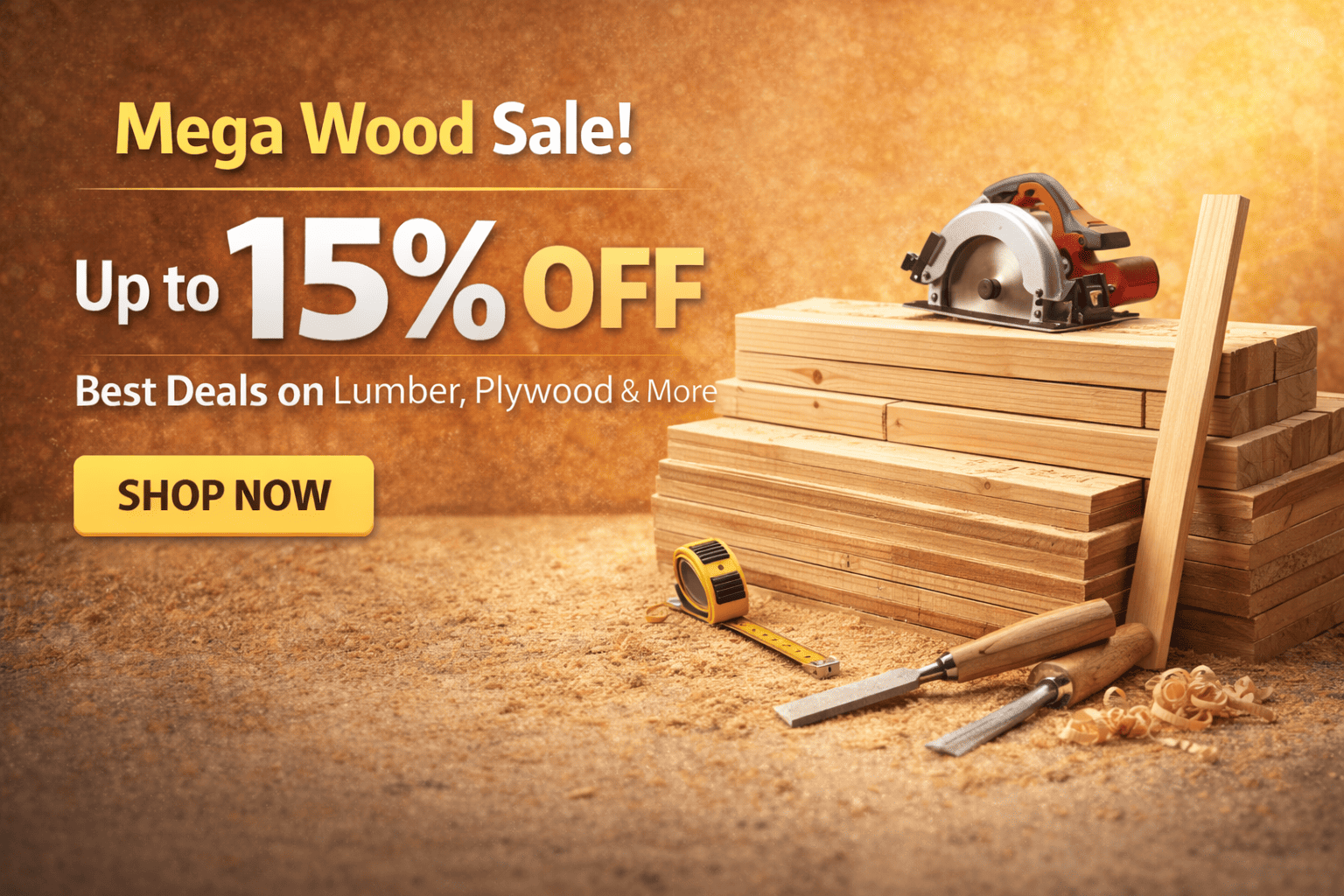Mega Wood Sale Banner